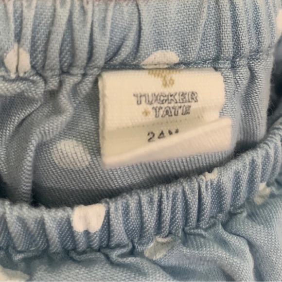 TUCKER + TATE Baby Polka Dot Chambray Off Shoulder Scoop Neck Romper - 24M - Picture 8 of 8